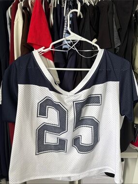 Hollister Womens Mesh Jersey Crop Top with '25' Graphic Size M